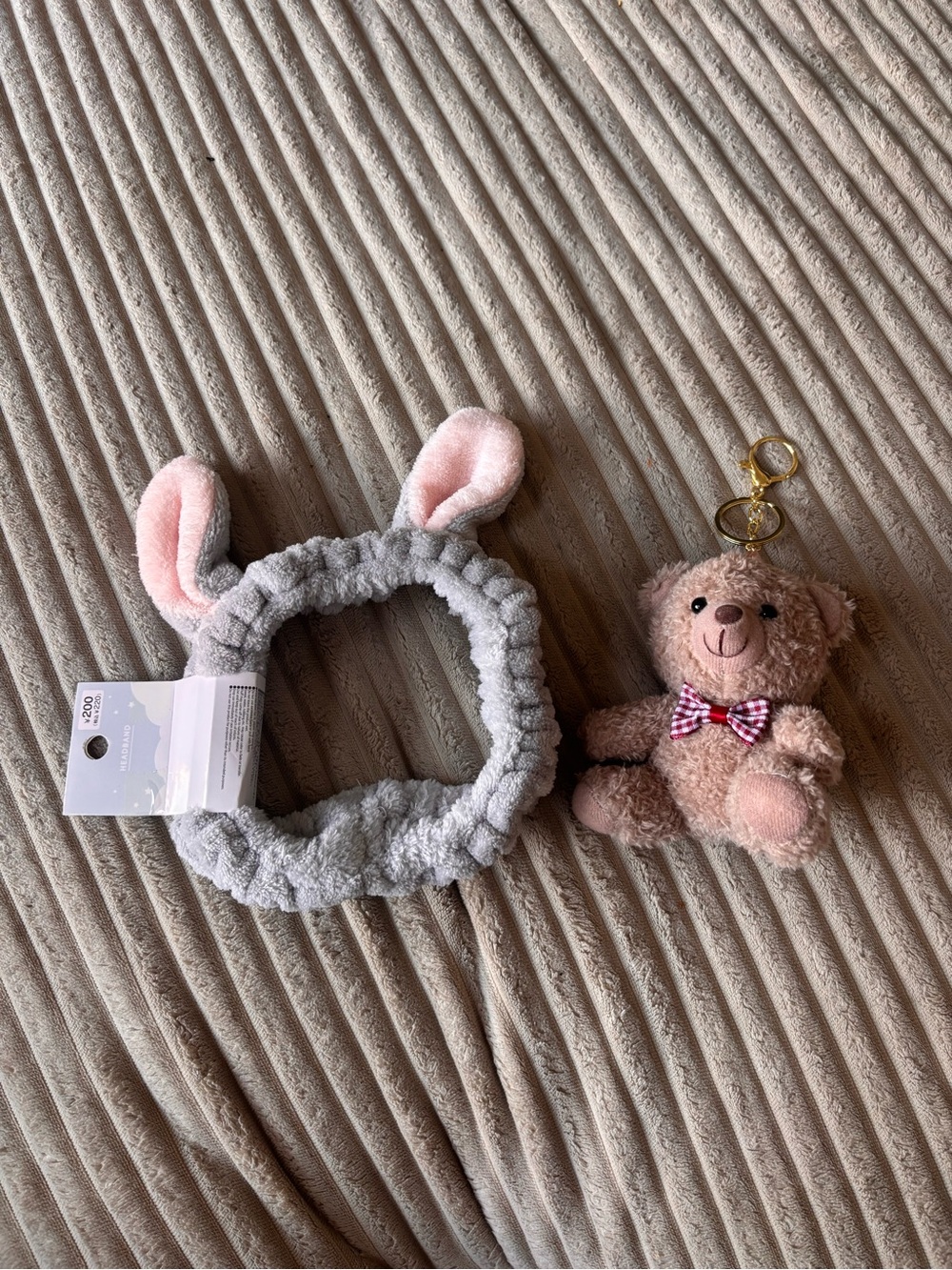 Women’s Bunny Headband & Bear Keychain Accessory